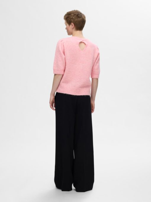 SLFLULU ss open back knit o-neck Pink