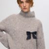 SLFGABELLA ls knit high-neck Steel Gray