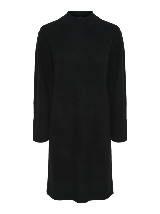 YASEMILIE ls funnel knit dress Black