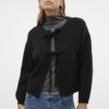 VMBOW ls o-neck tie cardigan Black