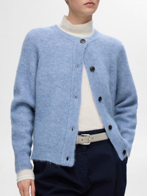 SLFLULU ls knit short cardigan Blue 2