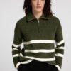 SLFMALINE ls knit half zip Green