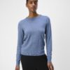 OBJTHESS l/s o-neck knit pullover Blue