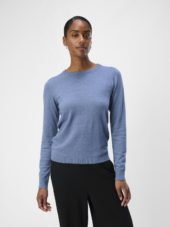 OBJTHESS l/s o-neck knit pullover Blue