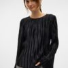 VMRIKKI wide plisse ls top Black