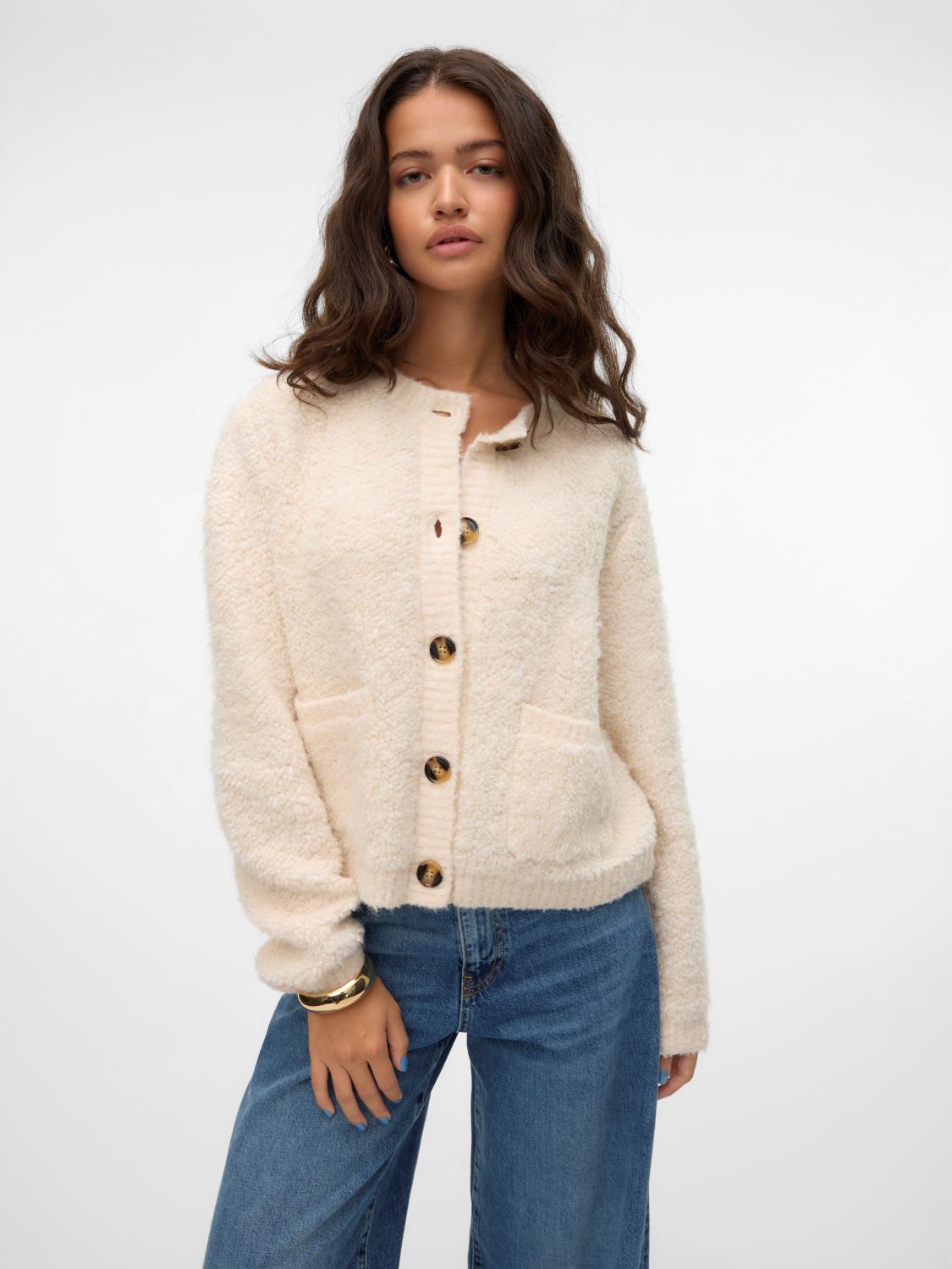 VMNALANI ls o-neck cardigan Birch