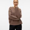 VMDOVE ls o-neck cable pullover Brown