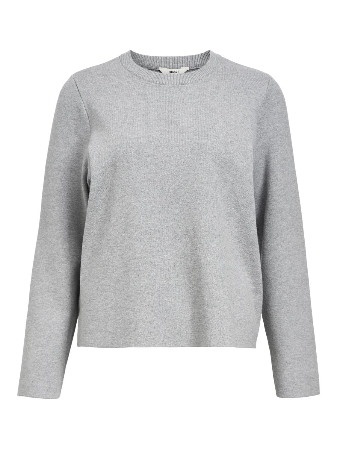 OBJREYNARD square sleeve o-neck Grey