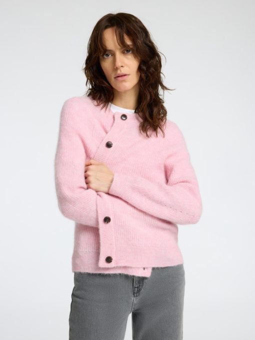 SLFLULU ls knit short cardigan Rose