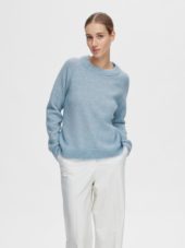 SLFLULU ls knit o-neck Cashmere Blue