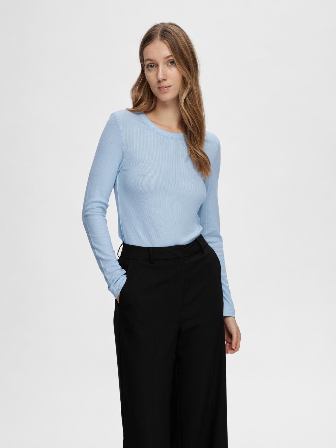 SLFDIANNA ls o-neck top Blue