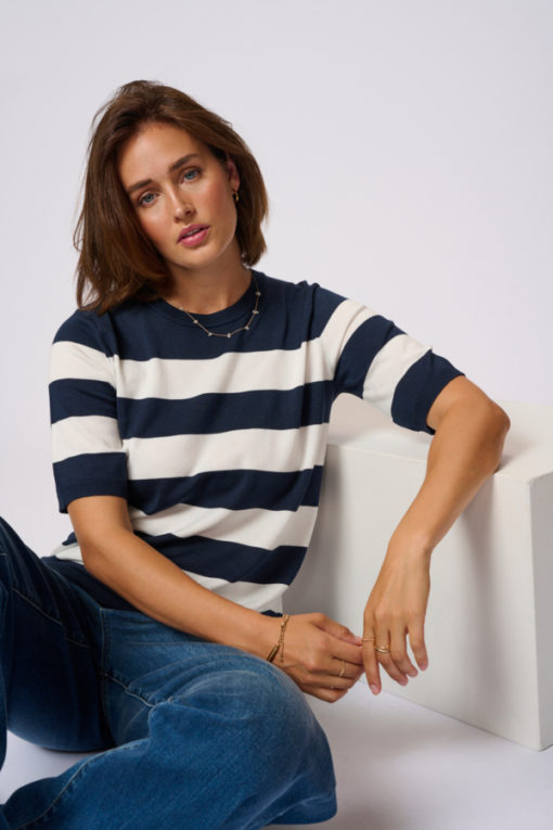 KAlizza Striped Knit Navy