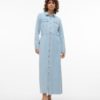 VMMOLLY ls ank denim dress Light Blue