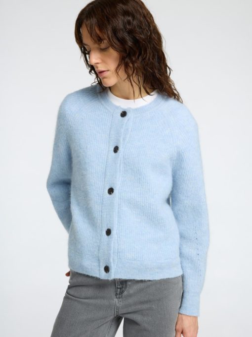 SLFLULU ls knit short cardigan Cashmere Blue