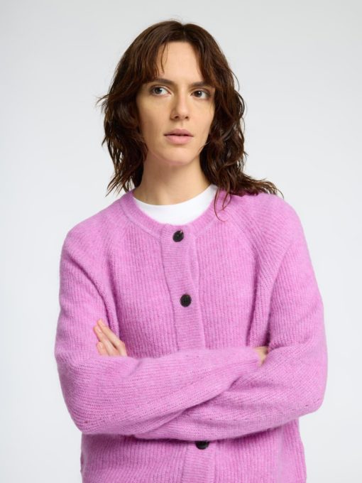 SLFLULU ls knit short cardigan Pink