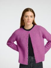 SLFSIA ras ls knit o-neck cardigan Pink