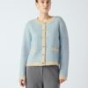 YASLIVIA ls short knit cardigan Blue