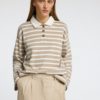 SLFWADA ls stripe collar top Beige