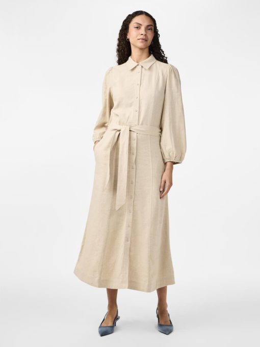 YASFLAXY 3/4 linen shirt dress