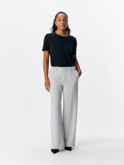 OBJLISA wide pant Light Grey