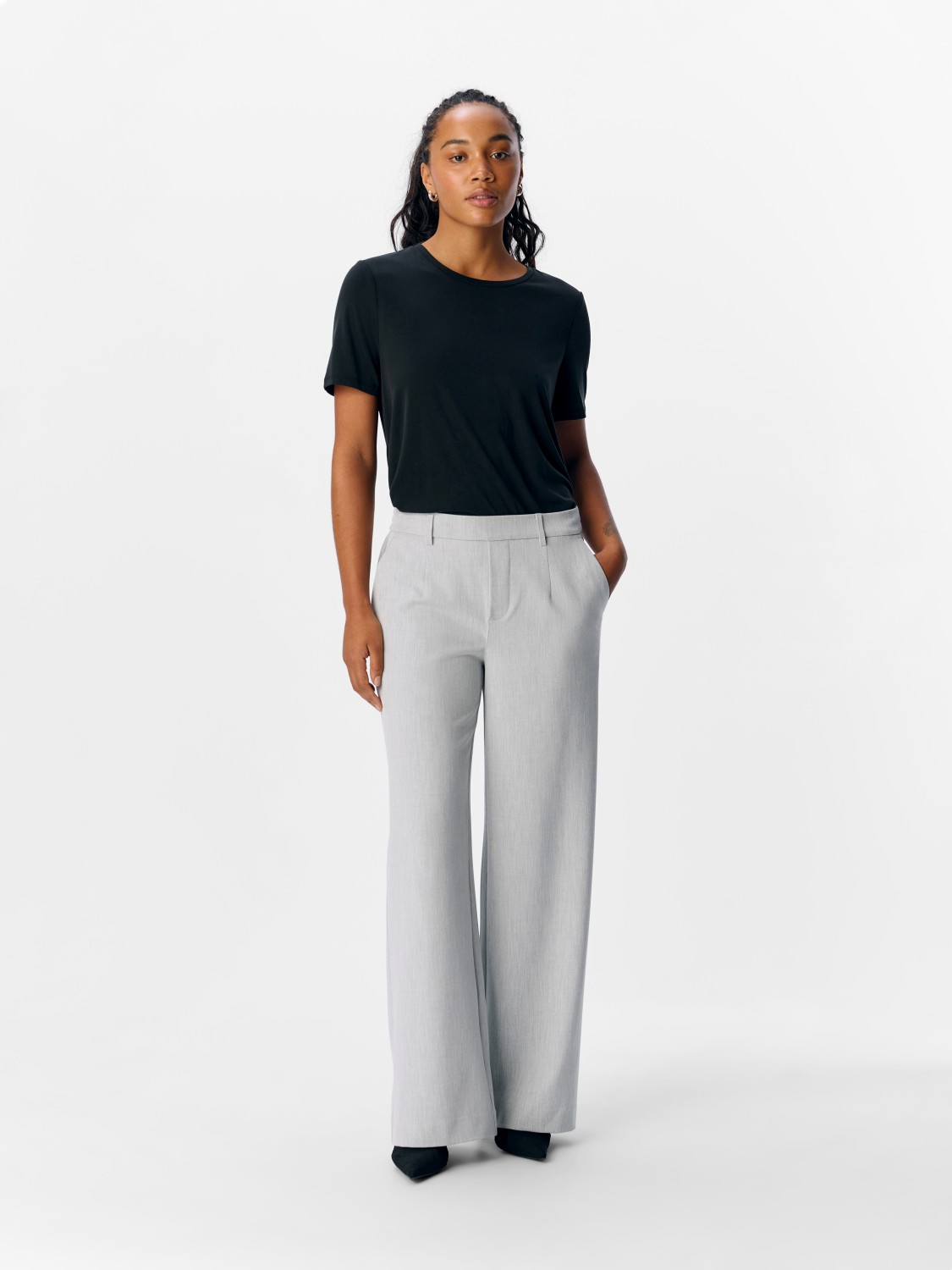 OBJLISA wide pant Light Grey