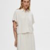 SLFVIVA ss cropped sun shirt Sandshell