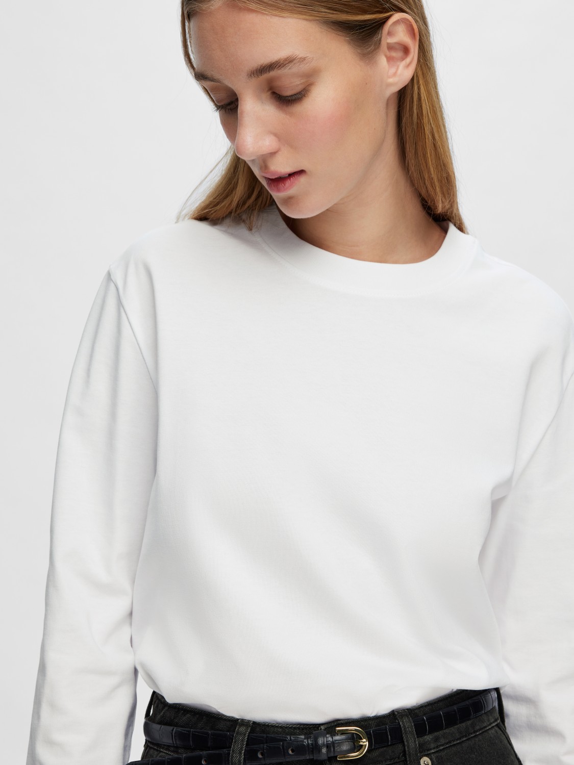 SLFESSENTIAL ls boxy tee White