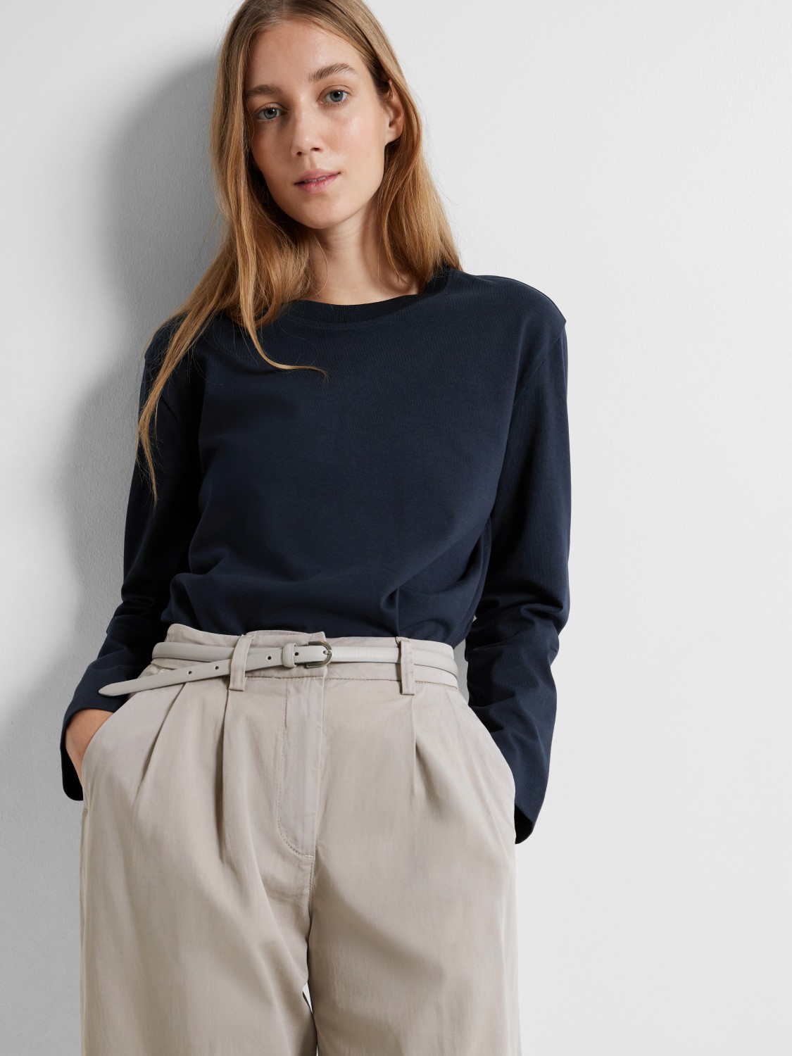 SLFESSENTIAL ls boxy tee Dark Sapphire