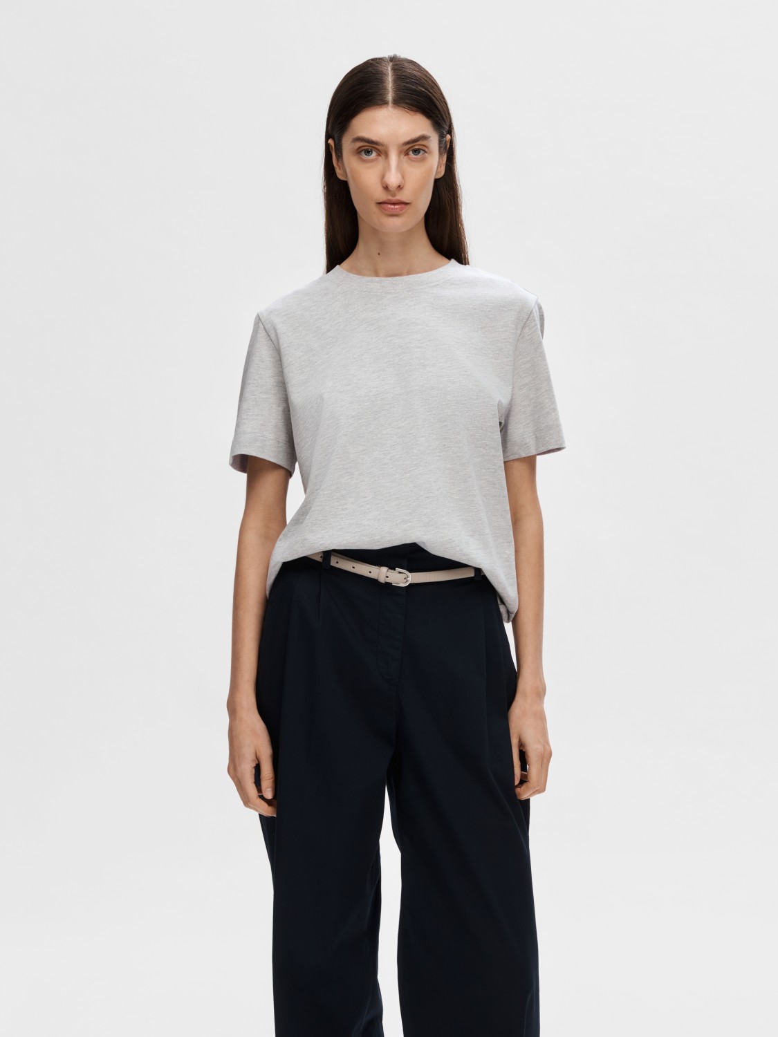 SLFESSENTIAL ss boxy tee Grey