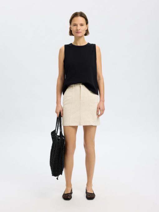 SLFUNA hw short denim skirt
