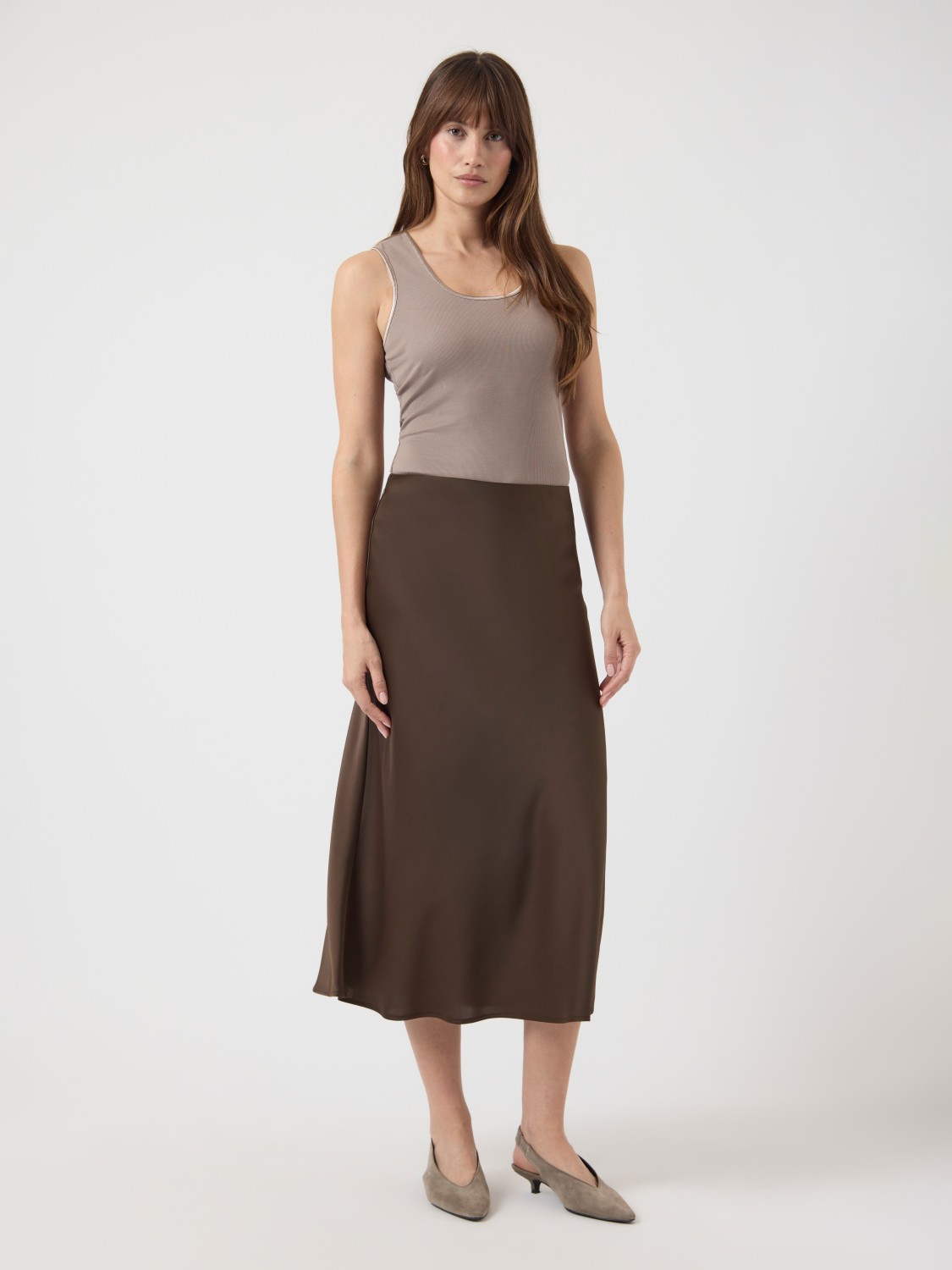 YASPELLA hw midi skirt Brown