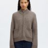 SLFSIA ras ls knit zipper cardigan Steel Gray