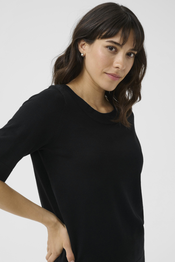 KAlizza boatneck solid Pullover Black