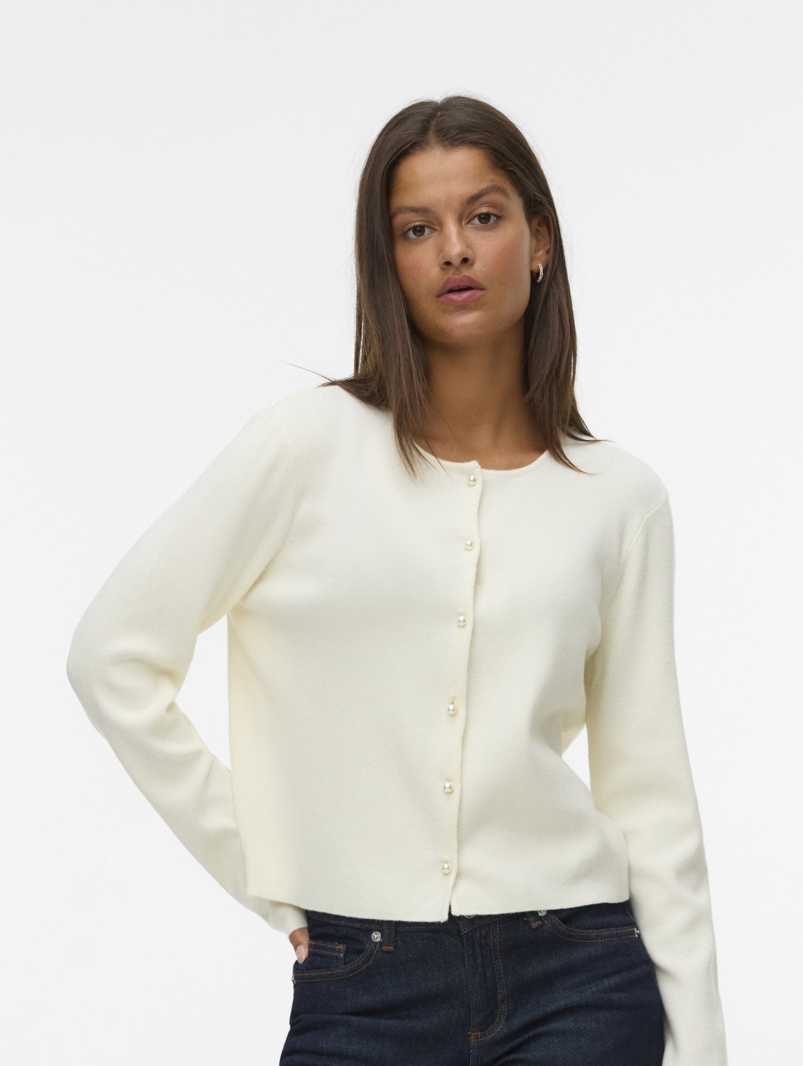 VMKRISTI ls o-neck cardigan Birch