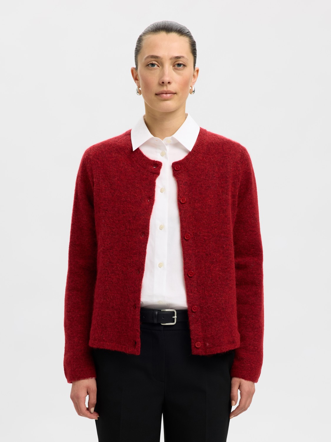 SLFLULU new ls knit cardigan Equestrian Red