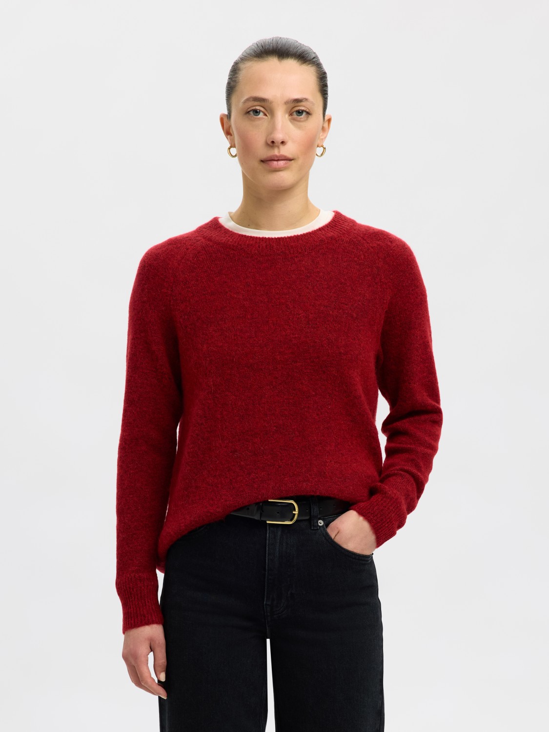 SLFLULU ls knit o-neck Red
