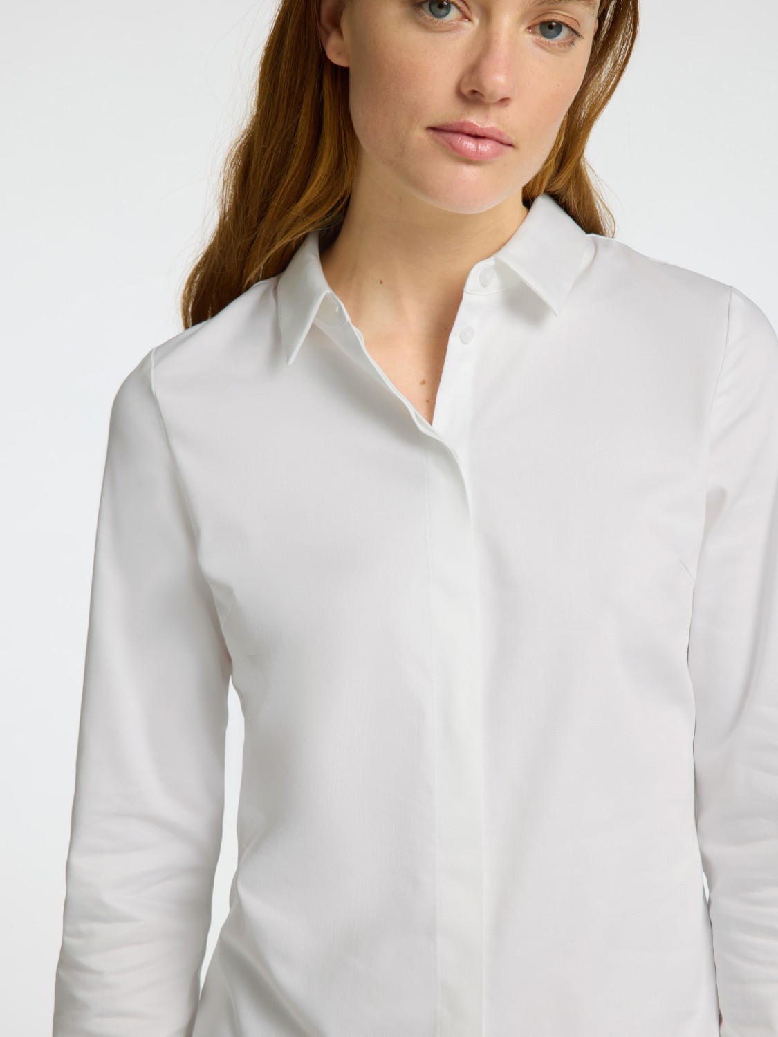 SLFROMIE ls fitted shirt White