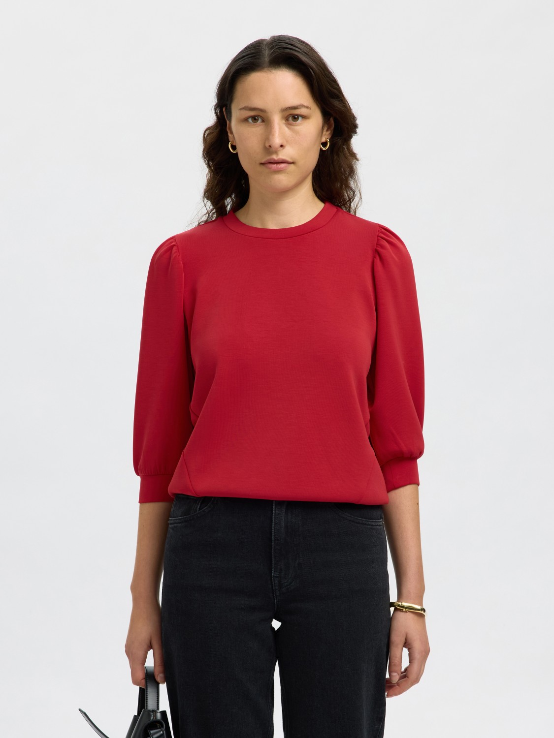 SLFTENNY 3/4 sweat top Red