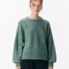 OBJNETE lo knit pullover Green