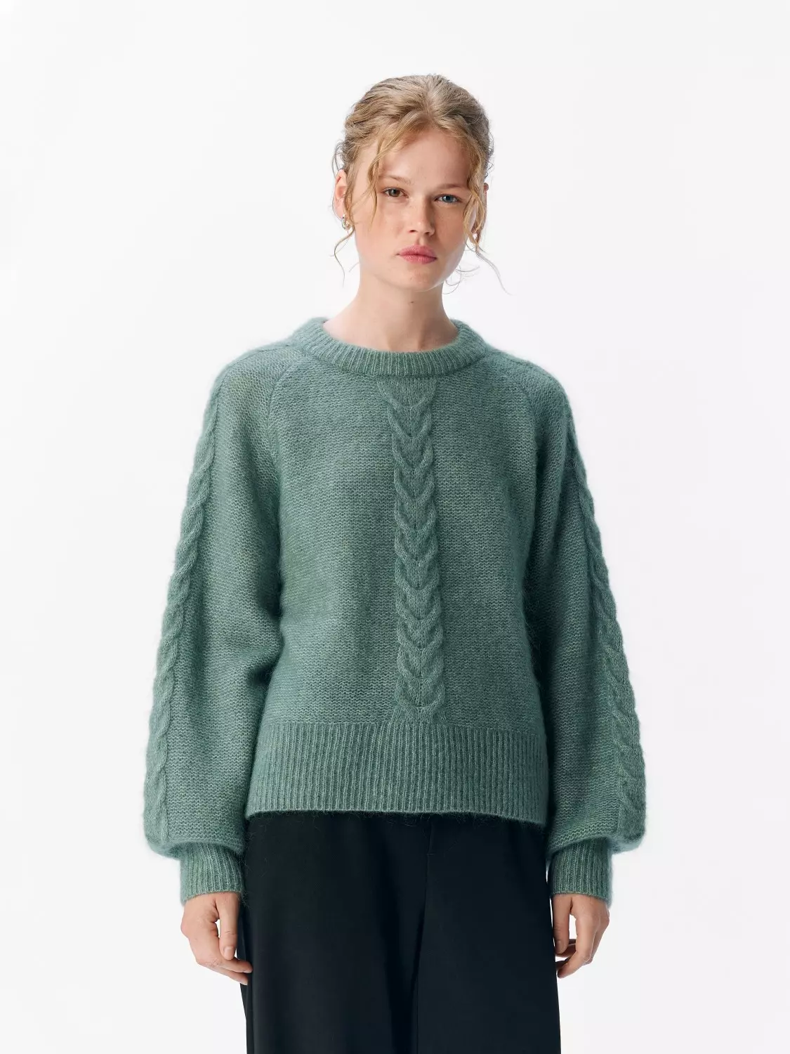 OBJNETE lo knit pullover Green