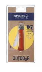 Opinel Blister pack N°07 round ended tangerine