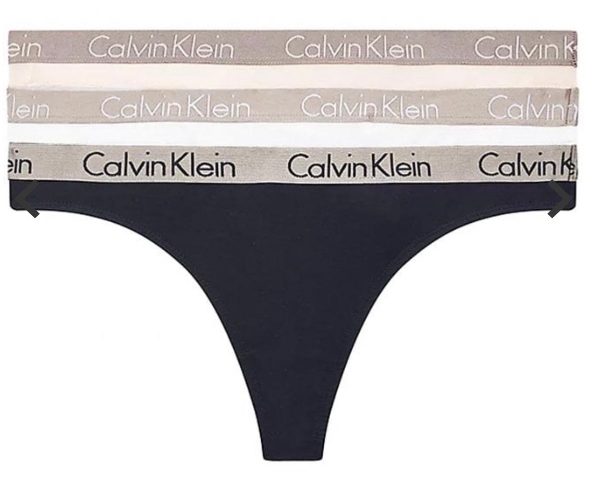 Calvin Klein 3pk thong White/shoreline/nymphs