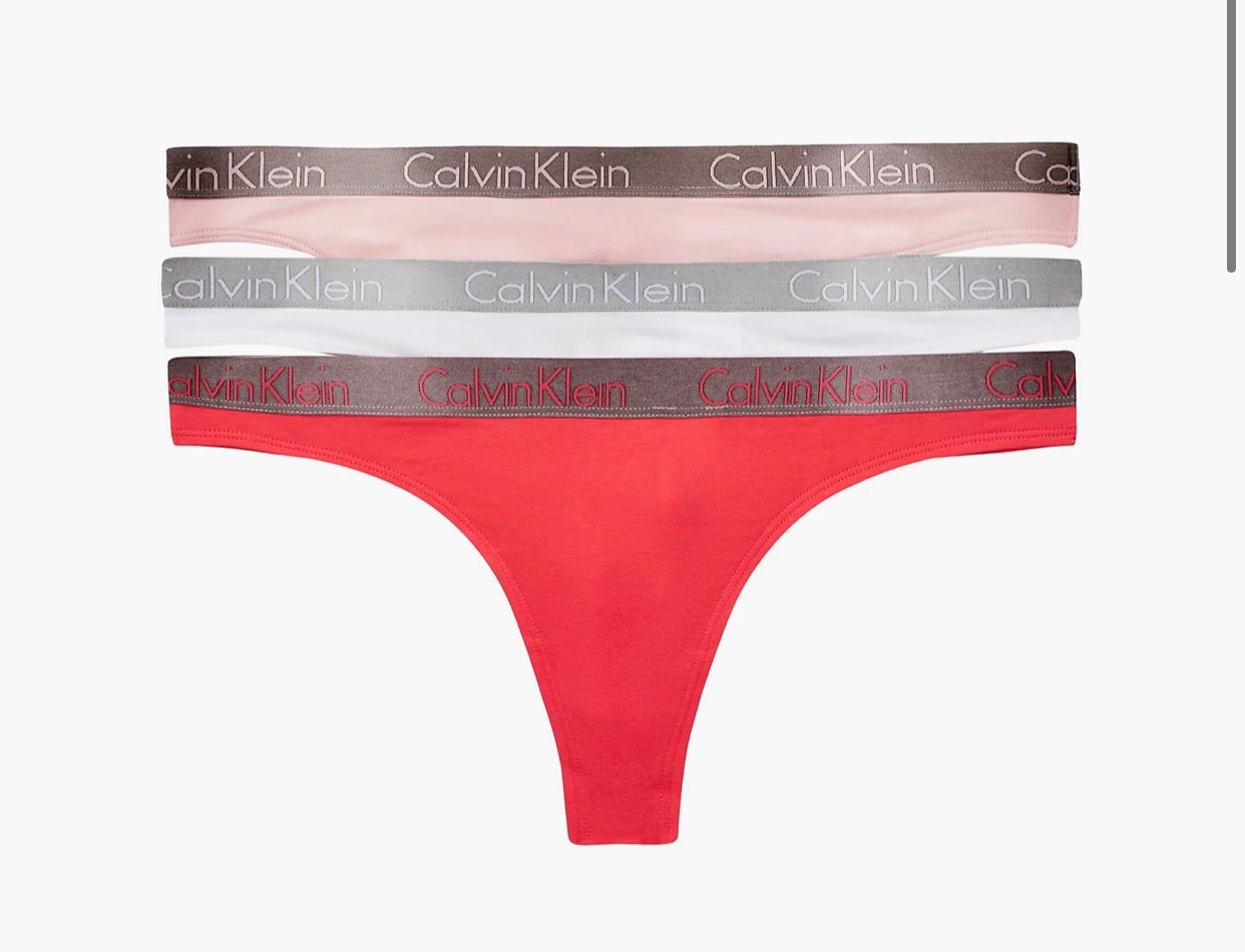 Calvin klein thong 3pk, strawberry field/white/aloha pink