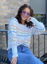 Vialexa L/S Stripe knit top