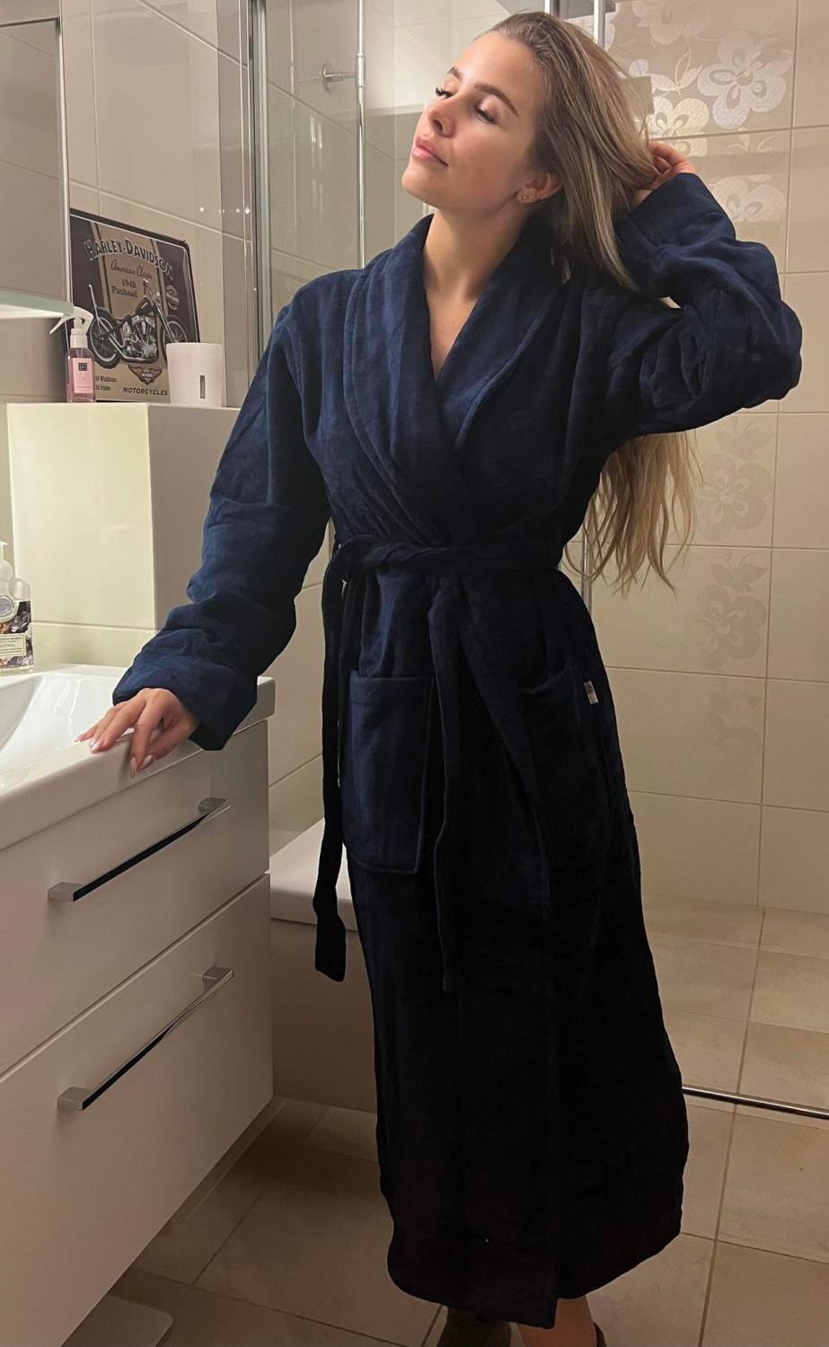 Hotel velour robe - Dress blue
