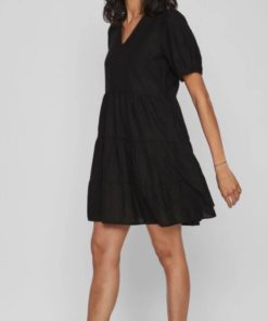 VIPRISILLA NEW S/S SHORT DRESS - Black
