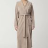 Aubrey Cotton Velour Robe - Mid brown