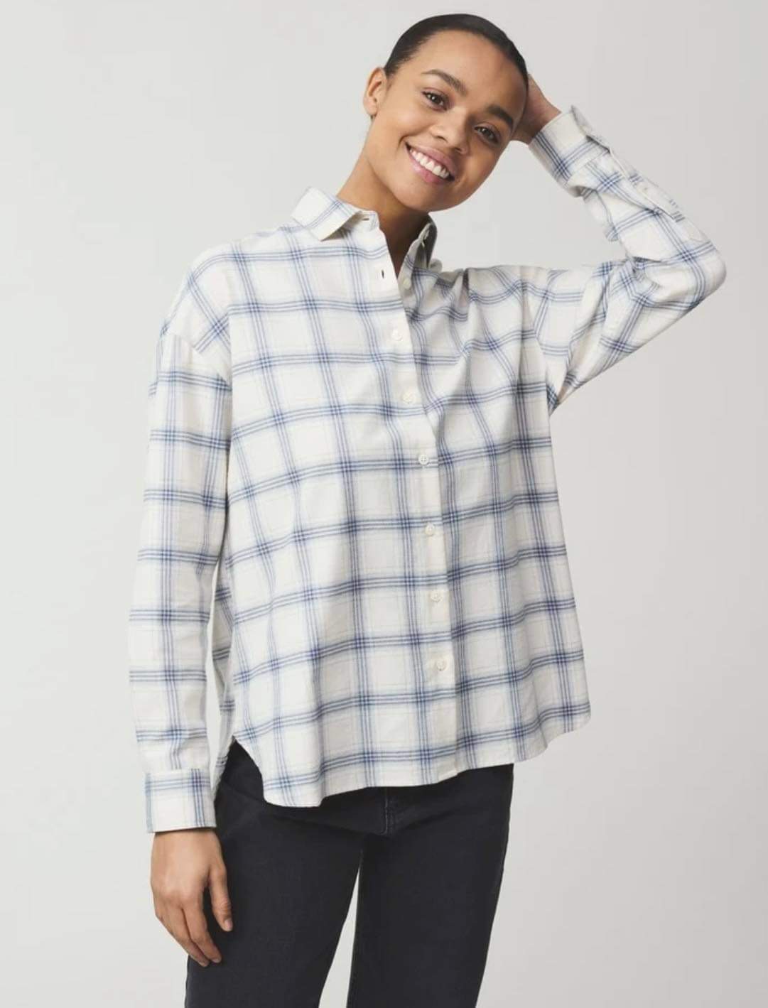 Edith Organic Cotton Check Flannel Shirt