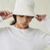 Bridgemapton washed cotton bucket hat - White