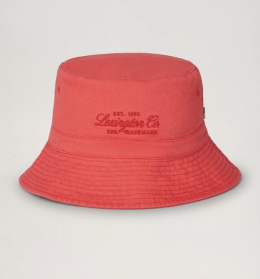 Bridgehampton washed cotton bucket hat - red